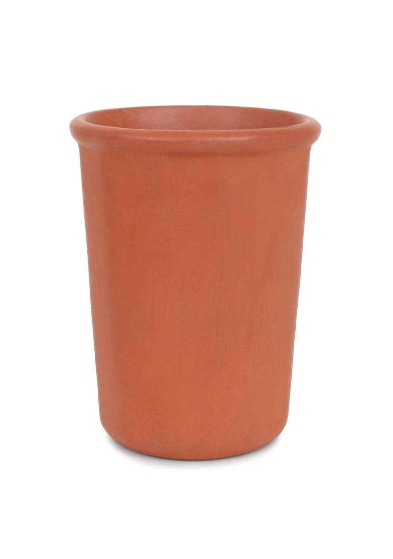 SHRIYAM CRAFTS Clay Mitti Drinking Water Glass | 200 ml | 6.8 fl oz | Pack of 2 - Indya