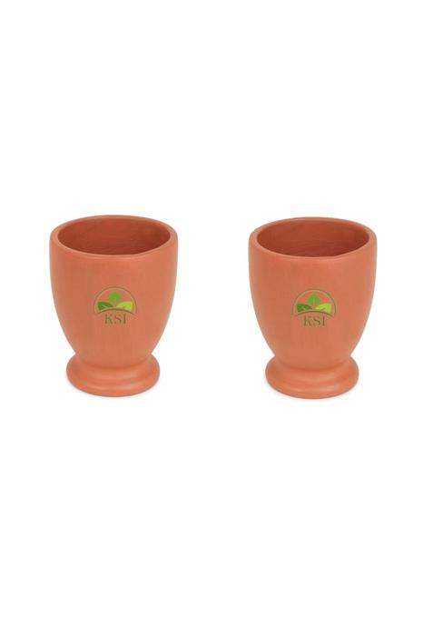 KSI Earthen Clay Water Glass | 250 ml | 8.5 fl oz | 2-Piece Set