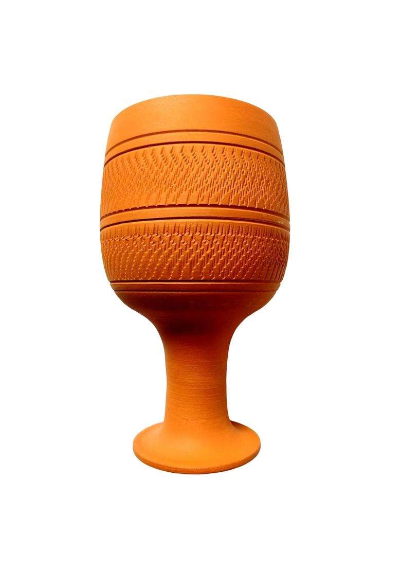 KSI Natural Terracotta Handmade Clay Wine Glass | 225 ml | 7.6 fl oz - Indya