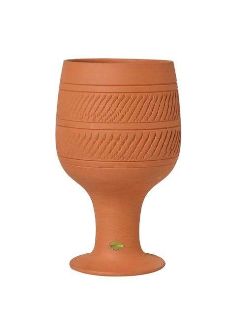 KSI Natural Terracotta Handmade Clay Wine Glass | 225 ml | 7.6 fl oz