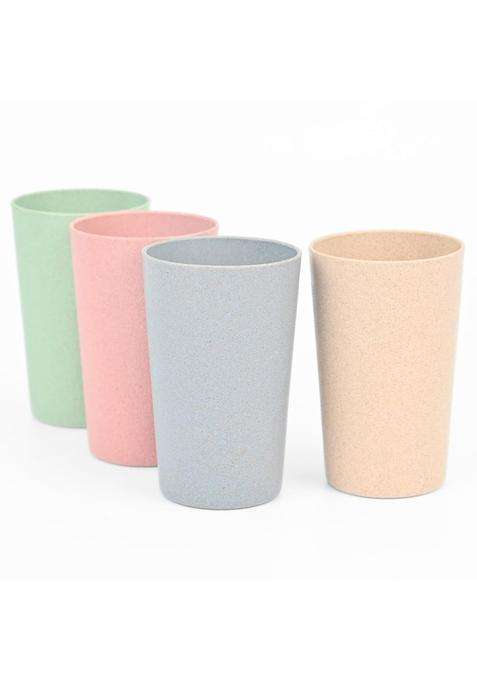 Eha Earth-Friendly Unbreakable Drinking Glass for Water and Juice | 250 ml | 8.5 fl oz | 4-Piece Set | Microwave Safe
