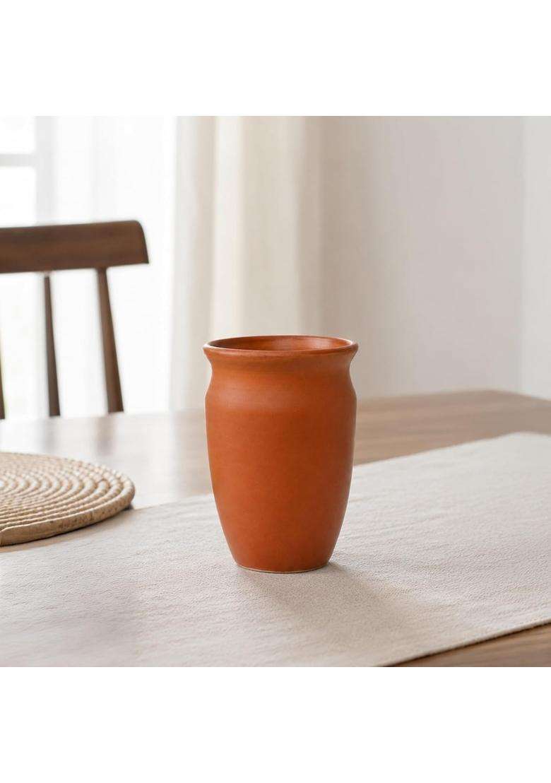 KALAKRITI Natural Terracotta Drinking Tumbler | 500 ml | 16.9 fl oz | Pack of 2 | Handcrafted - Indya
