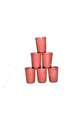PALVIT CLAY ART GALLERY Terracotta Glasses Brown | 6-Piece Set