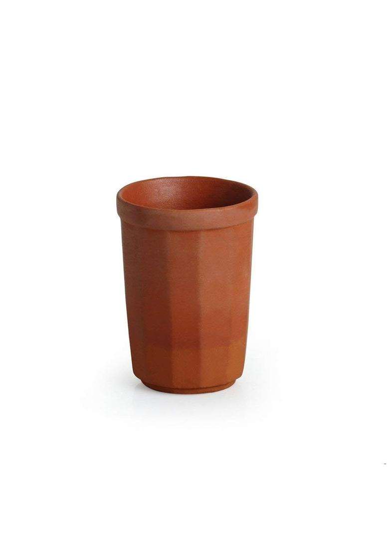PALVIT CLAY ART GALLERY Terracotta Glasses Brown | 6-Piece Set - Indya