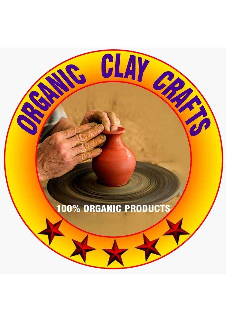 VINTICA Organic Clay Crafts Earthen Clay Mitti Drinking Water Glass Tumbler Brown | 6-Piece Set - Indya
