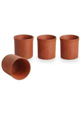 PALVIT CLAY ART GALLERY Palvit Clay Art Terracota Glasses for Drinking Water and Drinks | 6-Piece Set
