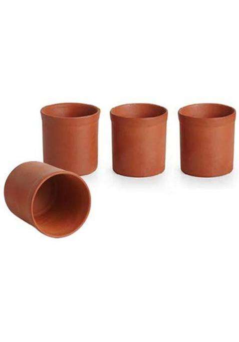 PALVIT CLAY ART GALLERY Palvit Clay Art Terracota Glasses for Drinking Water and Drinks | 6-Piece Set