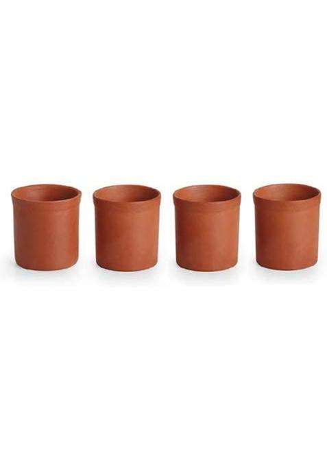 PALVIT CLAY ART GALLERY Terracota Glasses for Drinking Water and Drinks | 6-Piece Set