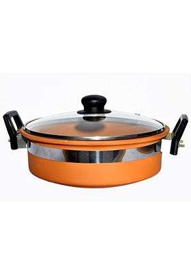 PALVIT CLAY ART GALLERY Terracotta Organic Clay Kadhai Wok with Glass Lid | 1.5 L | 1.6 Qt