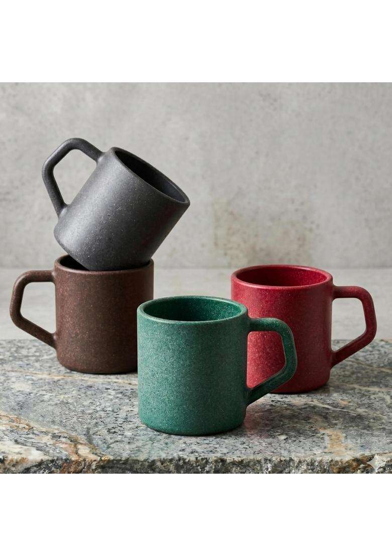 Eha Earth-Friendly Comfy Coffee Cup Made with Rice Husk | 200 ml | 6.8 fl oz | Pack of 4 - Indya