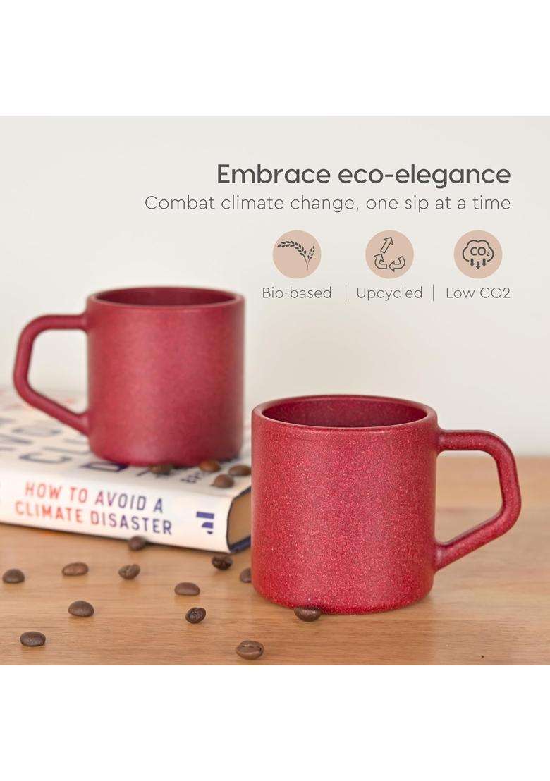 Eha Earth-Friendly Comfy Coffee Cup Made with Rice Husk | 200 ml | 6.8 fl oz | Pack of 4 - Indya