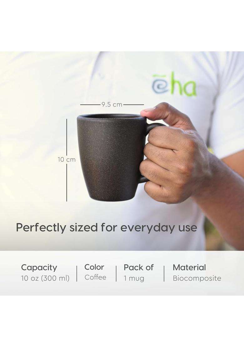 Eha Earth-Friendly Classic Coffee Mug Made with Rice Husk | 300 ml | 10.1 fl oz - Indya
