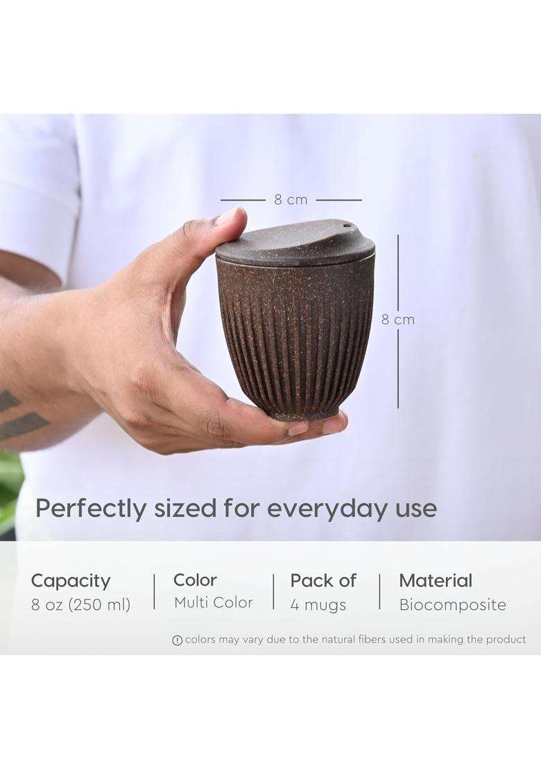 Eha Earth-Friendly Retro Coffee Mug Made with Rice Husk | 350 ml | 11.8 fl oz - Indya
