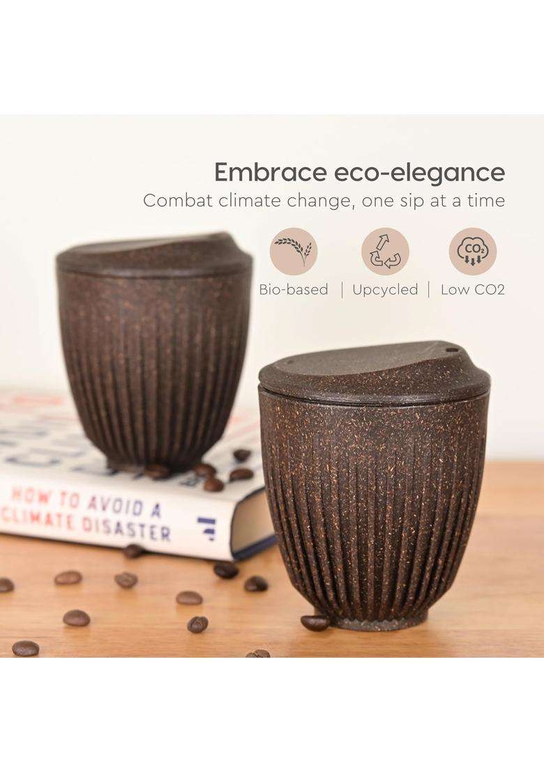 Eha Earth-Friendly Retro Coffee Mug Made with Rice Husk | 350 ml | 11.8 fl oz - Indya