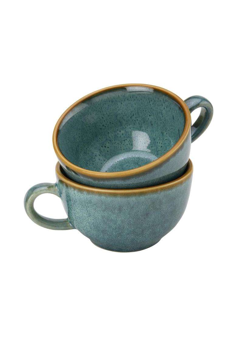 Bodhi House Handcrafted Ceramic Coffee Mug | 350 ml | 11.8 fl oz | 2-Piece Set - Indya