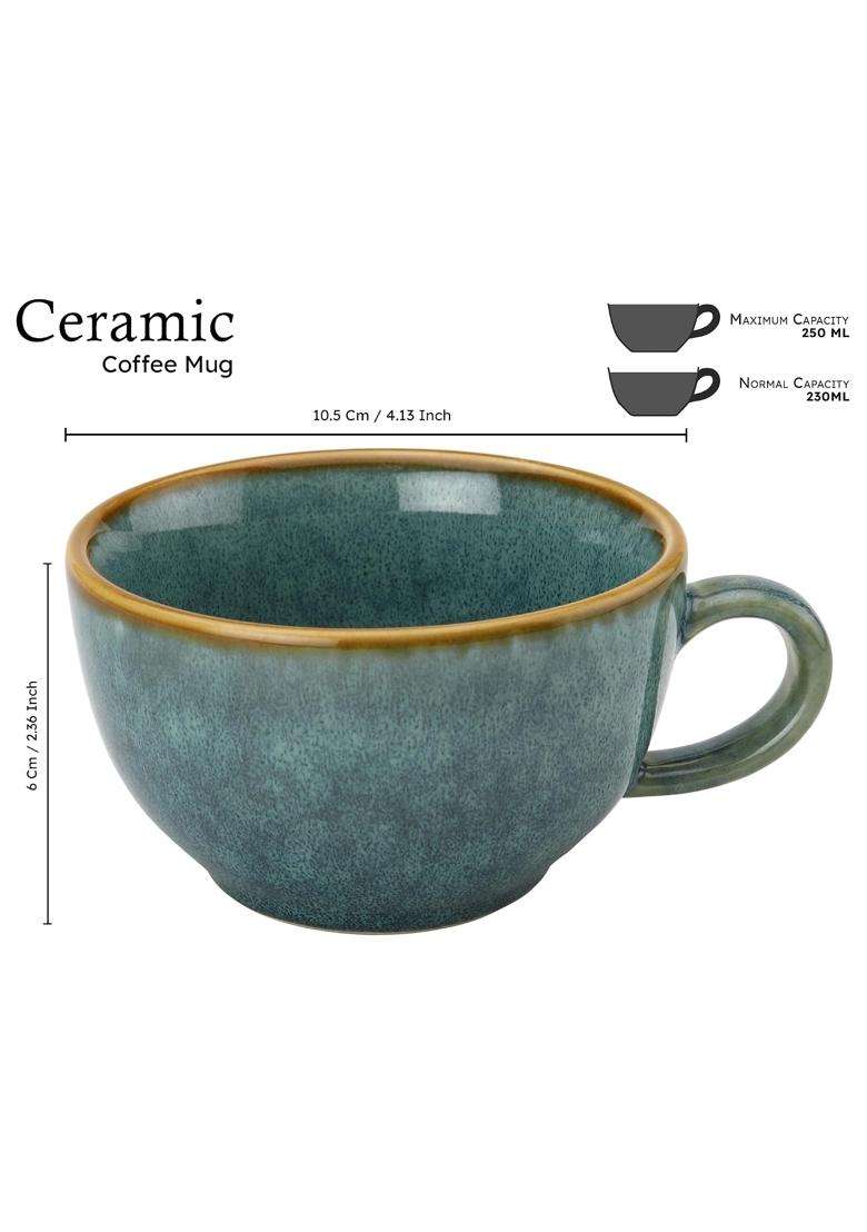 Bodhi House Handcrafted Ceramic Coffee Mug | 350 ml | 11.8 fl oz | 2-Piece Set - Indya