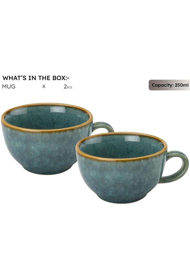 Bodhi House Handcrafted Ceramic Coffee Mug | 350 ml | 11.8 fl oz | 2-Piece Set - Indya