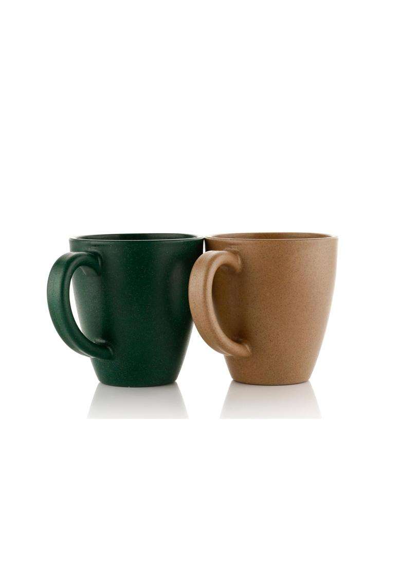 Clazkit Earth Friendly Statement Coffee Mug Cups and Mugs Made with Rice | 2-Piece Set | Microwave Safe - Indya