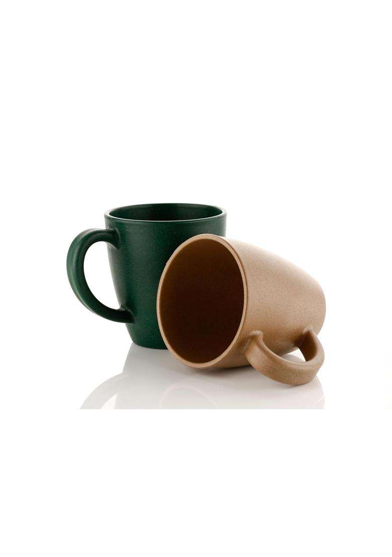Clazkit Earth Friendly Statement Coffee Mug Cups and Mugs Made with Rice | 2-Piece Set | Microwave Safe - Indya