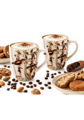 Bodhi House Bird Ceramic Coffee Mug | 350 ml | 11.8 fl oz | 2-Piece Set
