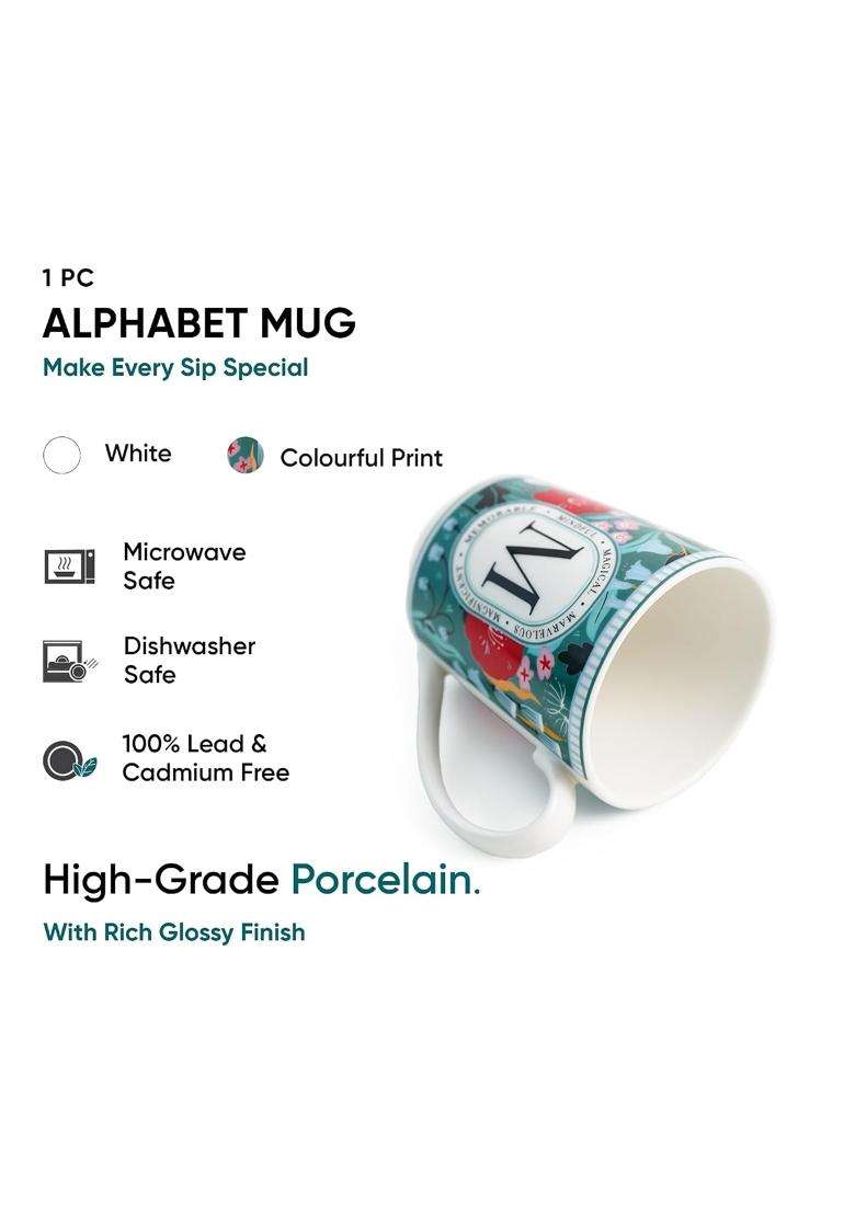 Shay Alphabet Mug | 300 ml | 10.1 fl oz | Microwave Safe - Indya