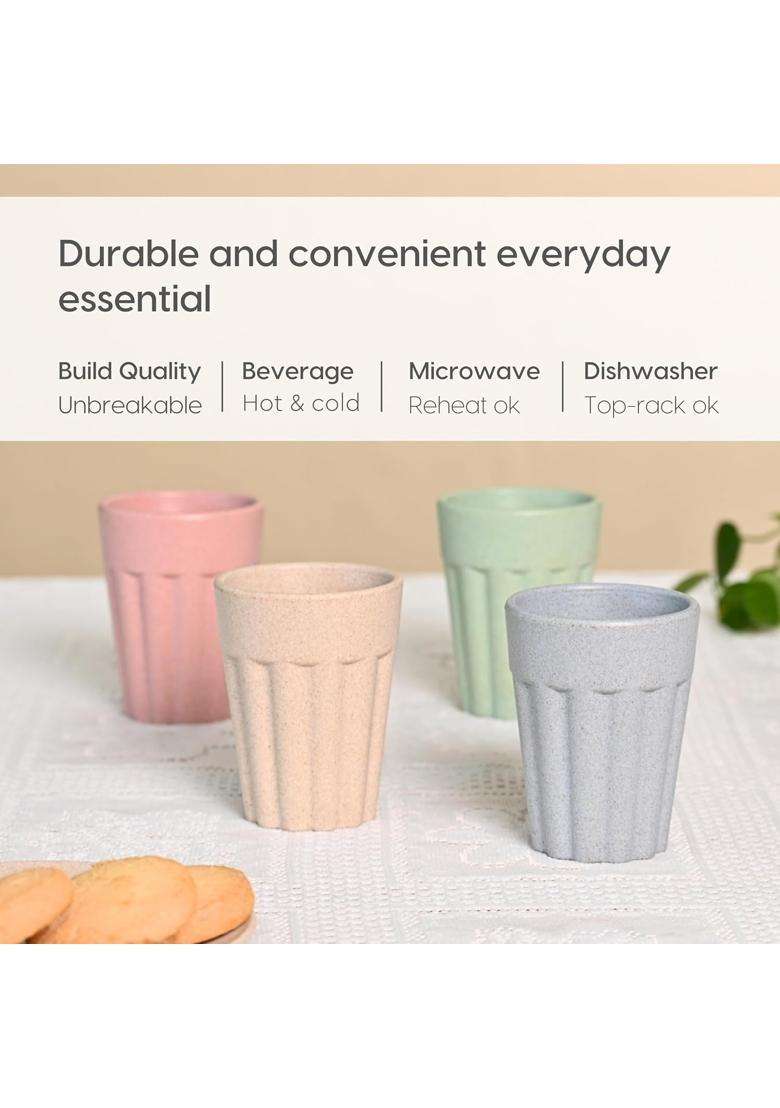 Eha Earth-Friendly Cutting Chai Cups | 100 ml | 3.4 fl oz | 4-Piece Set | Microwave Safe - Indya