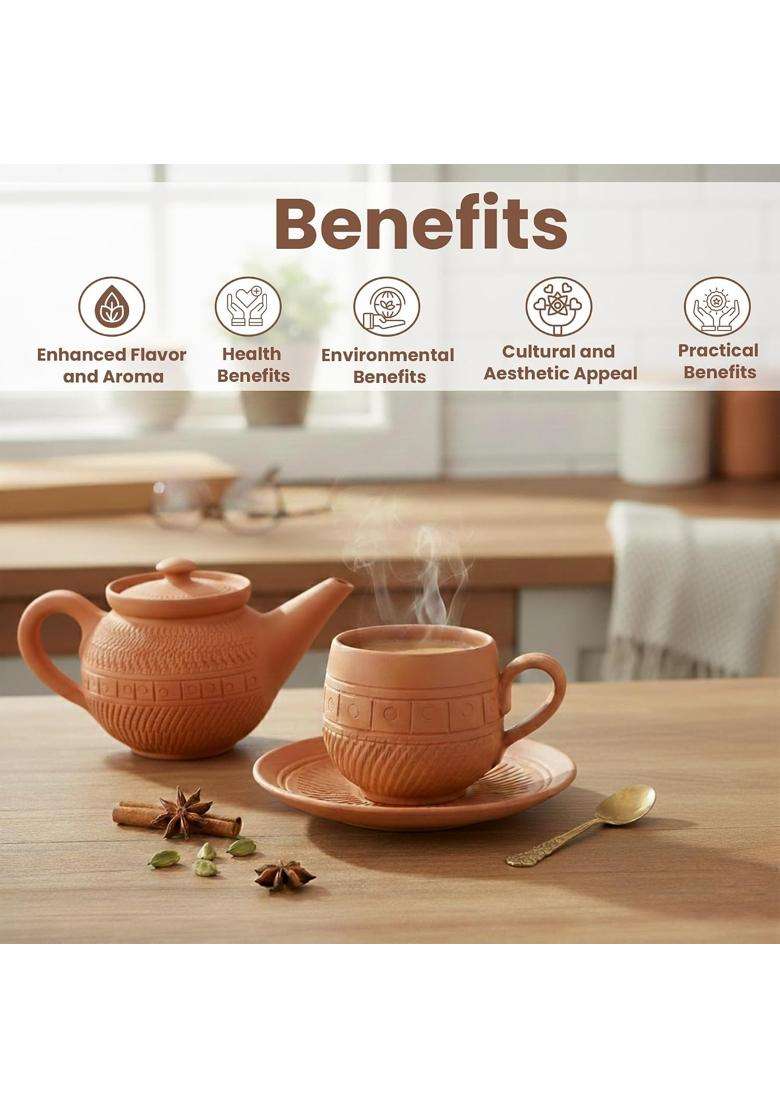 KSI Handmade Terracotta Tea Set | Non-Toxic - Indya