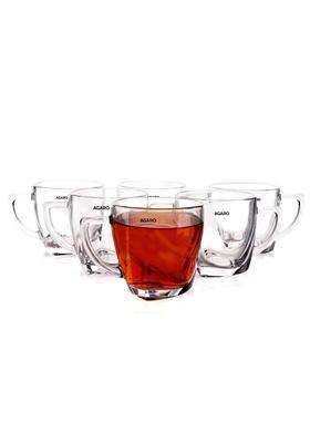 AGARO Elegant Glass Cup | 200 ml | 6.8 fl oz | 6-Piece Set
