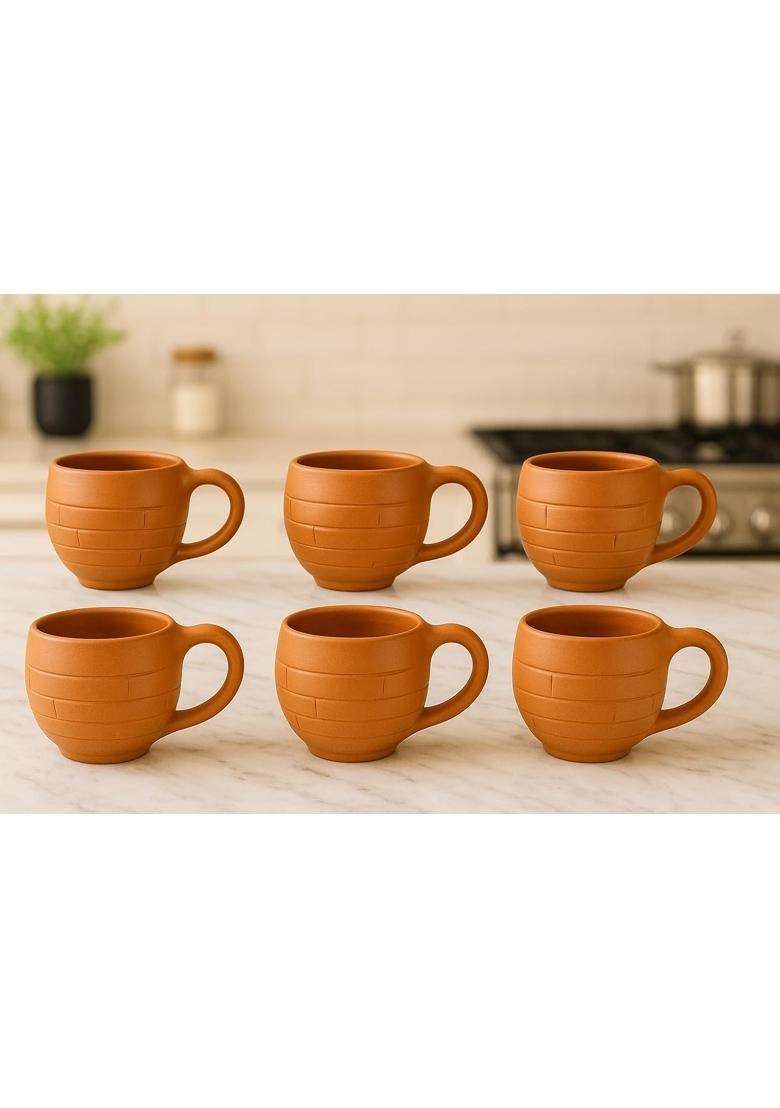 Clay Root Terracotta Coffee Cup | 6-Piece Set | Handcrafted - Indya