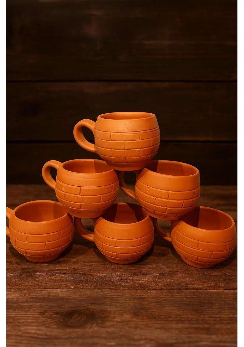 Clay Root Terracotta Coffee Cup | 6-Piece Set | Handcrafted - Indya