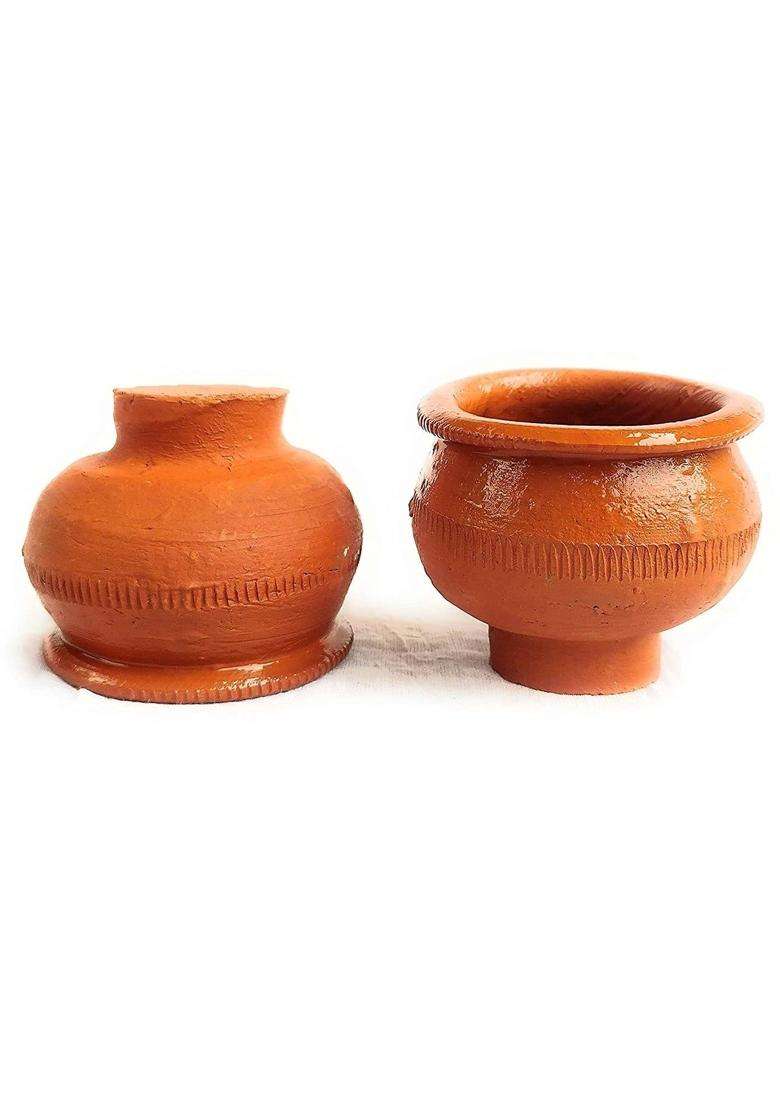 Onlinch Handmade Traditional Terracotta Tea and Coffee Cups | 100 ml | 3.4 fl oz | 6-Piece Set - Indya
