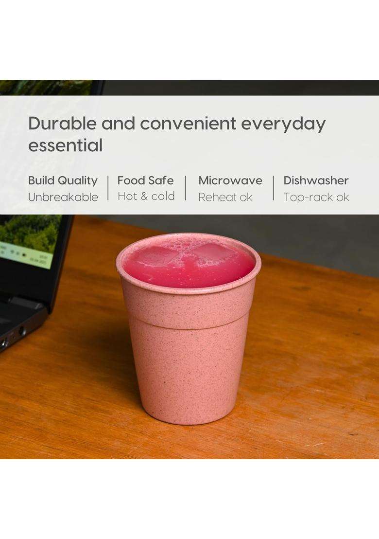 Eha Earth-Friendly Eco Nova Drinking Glass for Water and Juice | 350 ml | 11.8 fl oz | 6-Piece Set | Microwave Safe - Indya