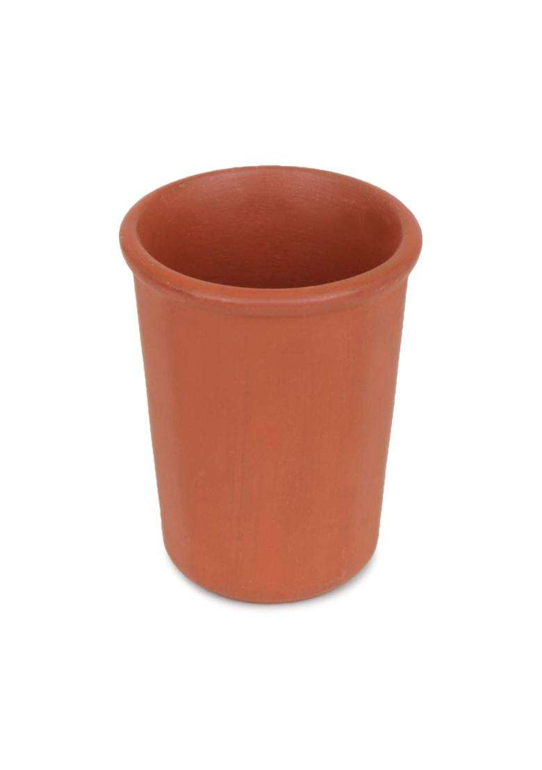 SHRIYAM CRAFTS Clay Mitti Drinking Water Glass | 200 ml | 6.8 fl oz | Pack of 4 - Indya