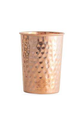 INDIAN ART VILLA Pure Copper Plain Glass with Hammered Design | 300 ml | 10.1 fl oz