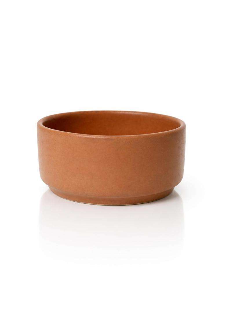 KALAKRITI Rustic Terracotta Ceramic Serving Bowl | 200 ml | 6.8 fl oz | Pack of 2 | Microwave Safe - Indya