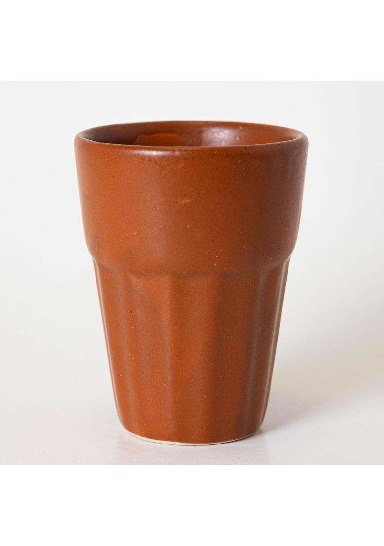KALAKRITI Terracotta Brown Ceramic Kulhad Clay Tea Cup | 100 ml | 3.4 fl oz | Pack of 2 - Indya
