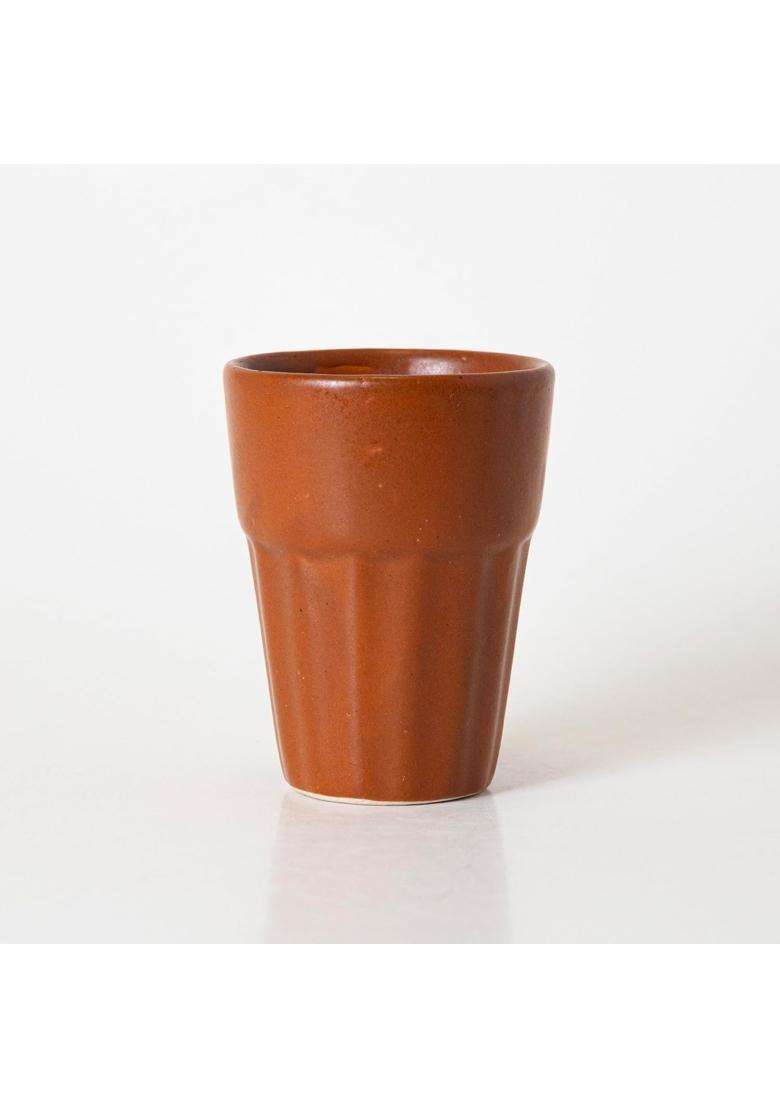 KALAKRITI Terracotta Brown Ceramic Kulhad Clay Tea Cup | 100 ml | 3.4 fl oz | Pack of 2 - Indya