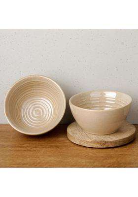 The Earth Store Sage Creamy Ceramic Snack Bowl | 400 ml | 13.5 fl oz | 2-Piece Set | Dishwasher Safe | Microwave Safe