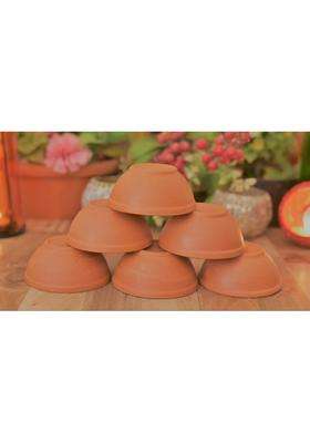 SHRIYAM CRAFT Shriyam Clay Katori Serving Bowl Earthenware Bowl for Serving Curd | 300 ml | 10.1 fl oz | Pack of 6