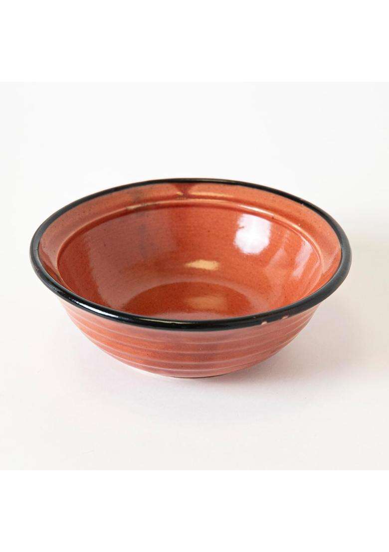 KALAKRITI Rustic Terracotta Ceramic Serving Bowl | 200 ml | 6.8 fl oz | Microwave Safe - Indya