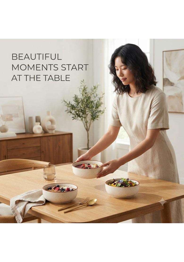 Drumstone Speckled Serving Bowls | 2-Piece Set - Indya