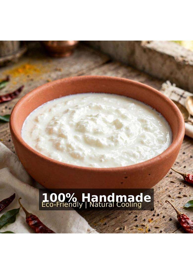PALVIT CLAY ART GALLERY Terracotta Clay Bowl for Kitchen and Dining | 500 ml | 16.9 fl oz | Handcrafted - Indya
