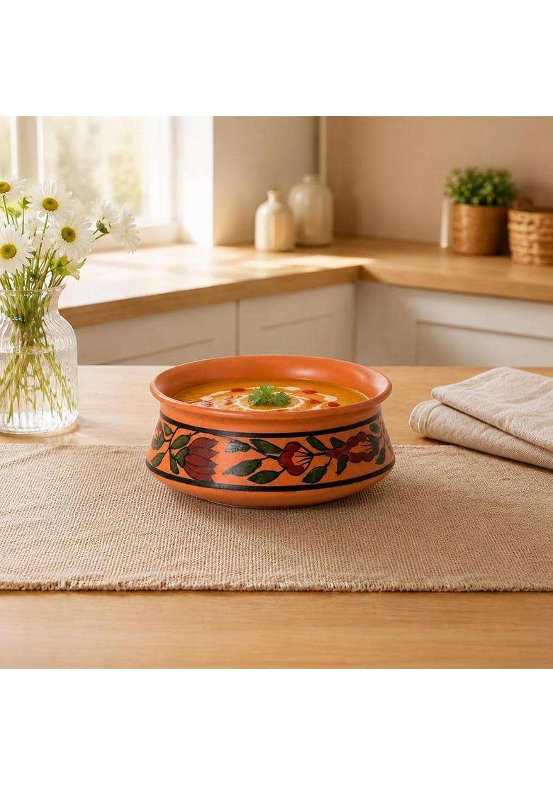 KALAKRITI Terracotta Finish Ceramic Donga Without Lid | 500 ml | 16.9 fl oz | Pack of 2 - Indya