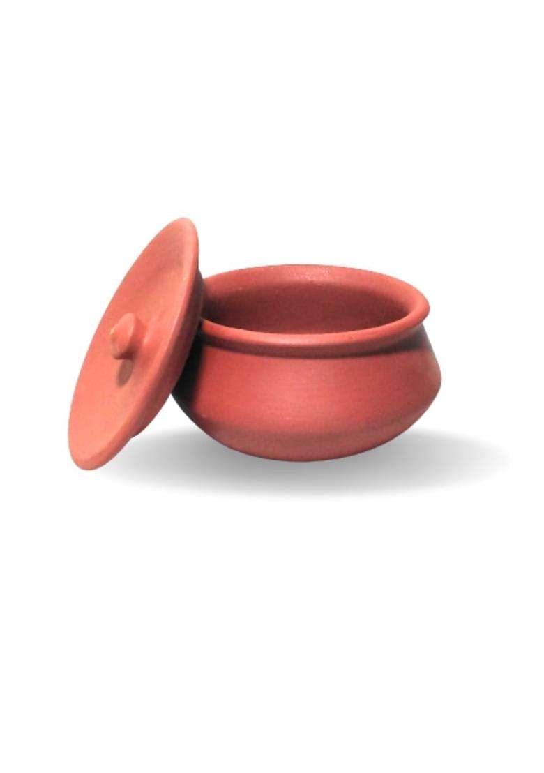 SHRIYAM CRAFT Terracotta Clay Pot with Lid for Curd | 500 ml | 16.9 fl oz | Handcrafted - Indya