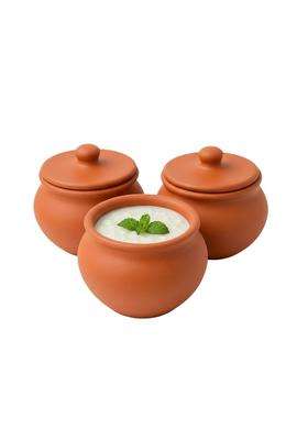 Clay Root Handmade Terracotta Clay Curd Pot with Lid | 500 ml | 16.9 fl oz