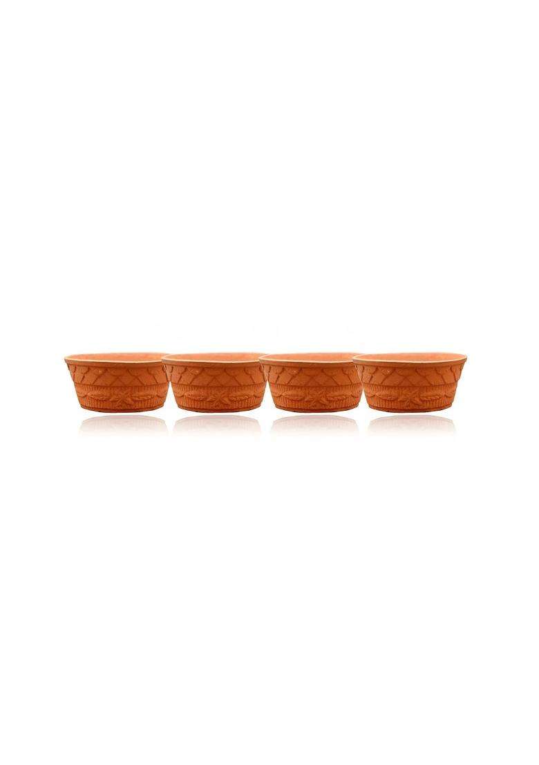 SHRIYAM CRAFT Mitti Cool Terracotta Bowls | 4-Piece Set - Indya