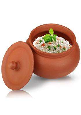 PALVIT CLAY ART GALLERY Terracotta Clay Handi Pot with Lid for Curd and Sprouts | 1500 ml | 50.7 fl oz | Handcrafted