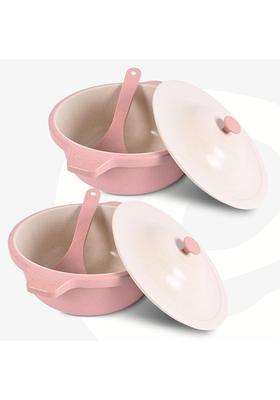 Eha Earth Friendly Serving Bowls with Lid | 2500 ml | 84.5 fl oz | 2-Piece Set | Microwave Safe