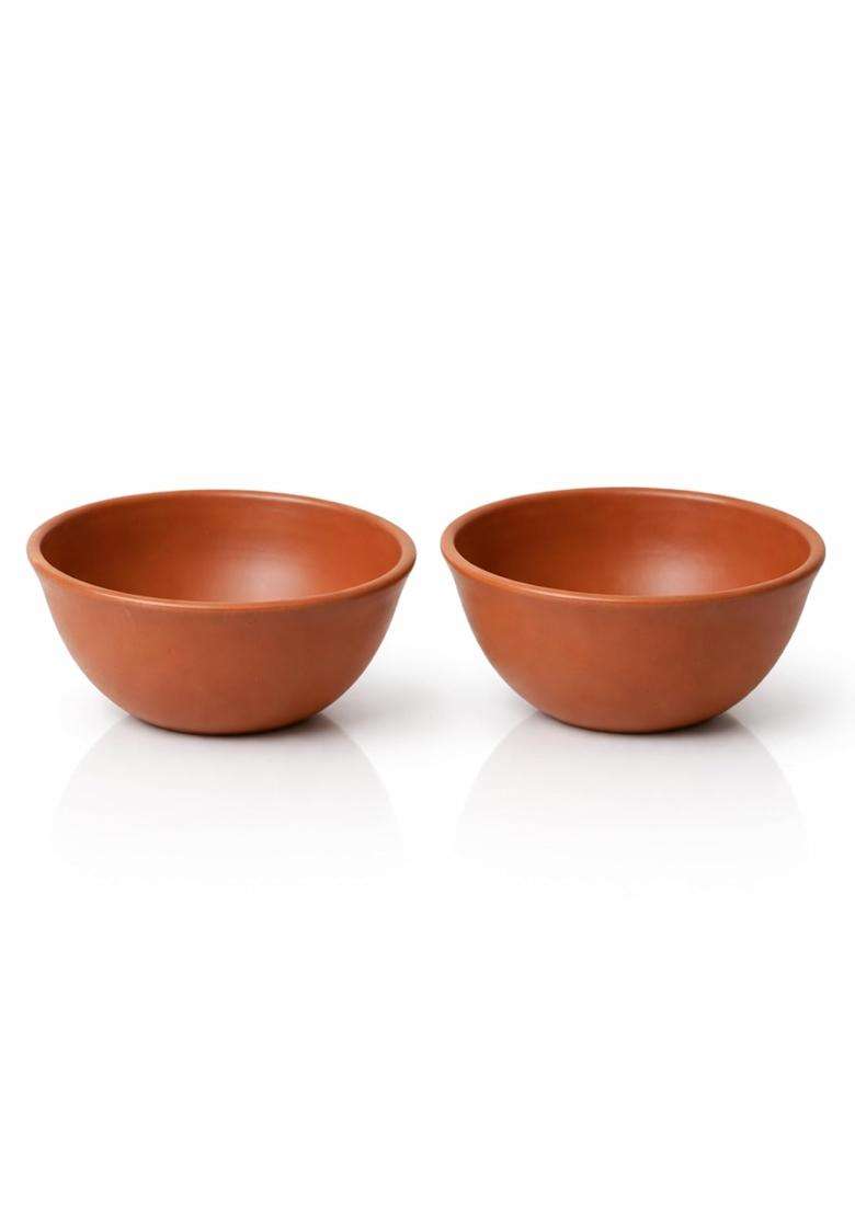 KALAKRITI Rustic Terracotta Ceramic Serving Bowl | 200 ml | 6.8 fl oz | Microwave Safe - Indya