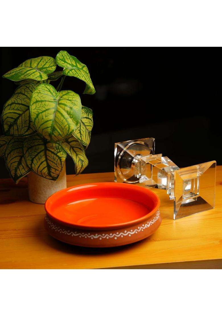 Caffeine Ceramic Handmade Brown Terracotta Serving Bowl | 500 ml | 16.9 fl oz | 3-Piece Set - Indya